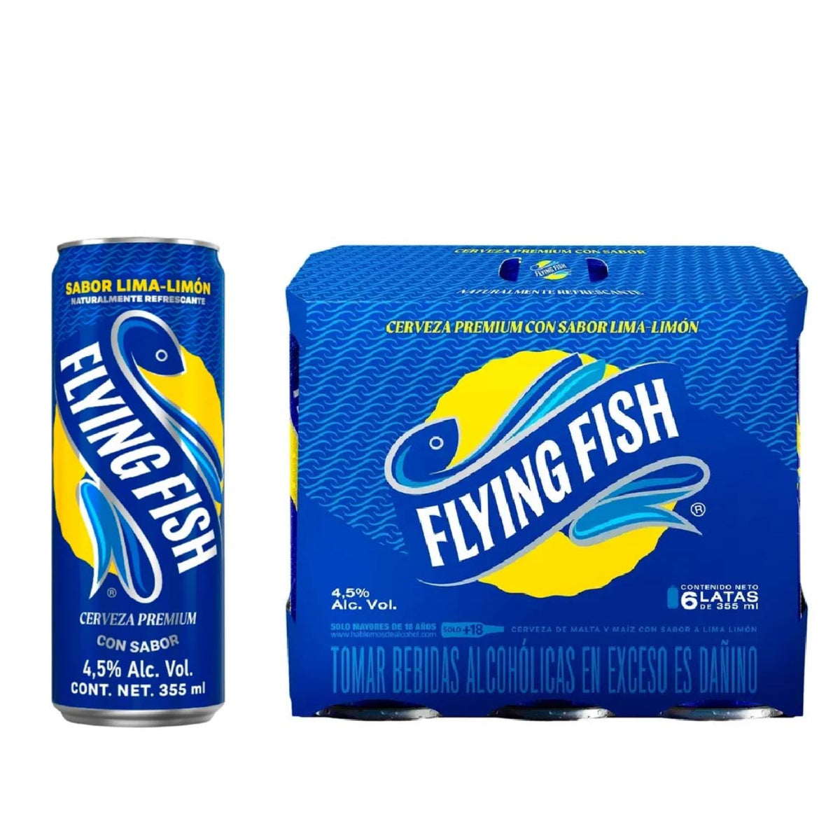 Six Pack Cerveza Flying fish lata 355ml