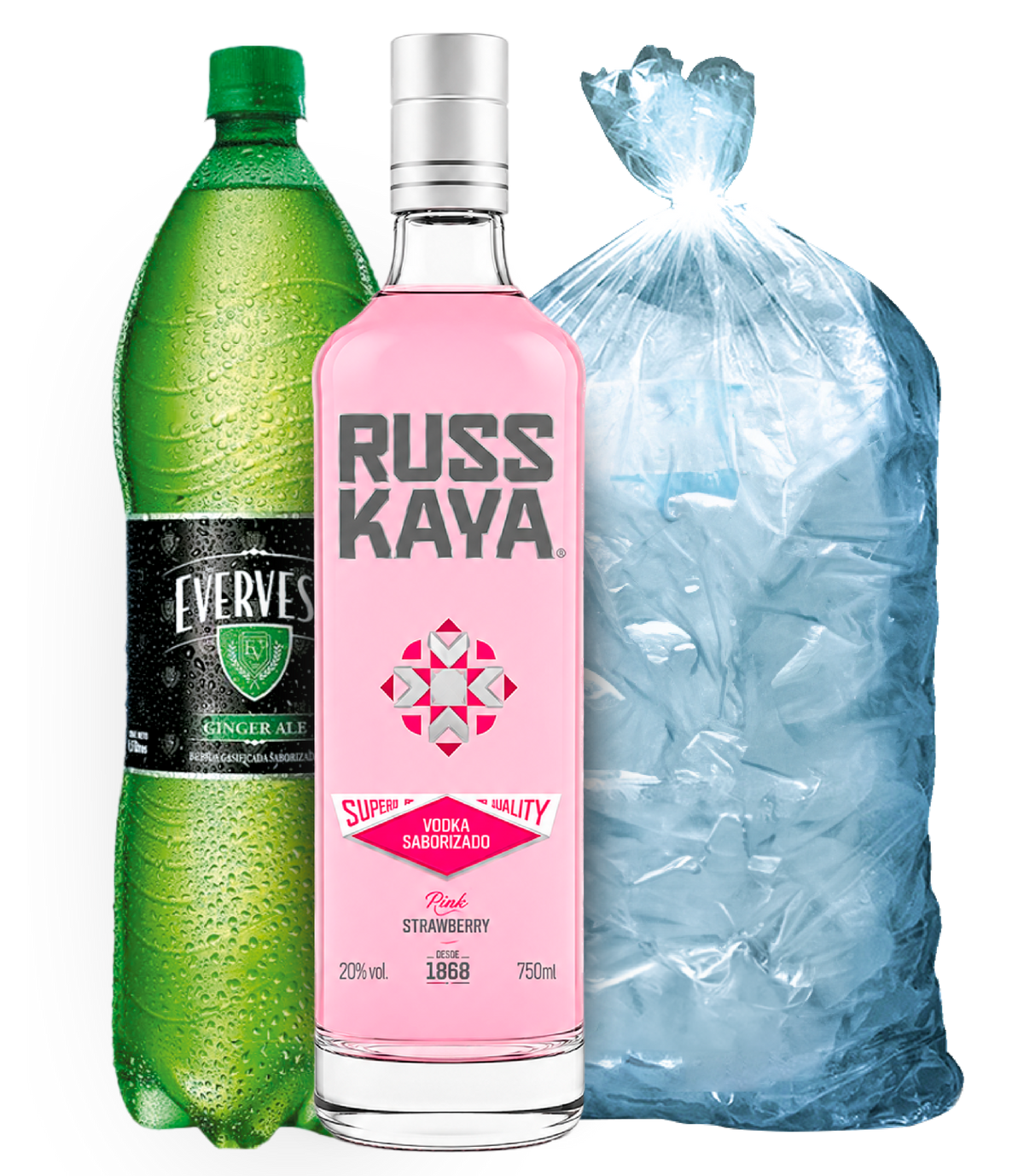 Pack Russkaya Pink Strawberry Botella 750 ml